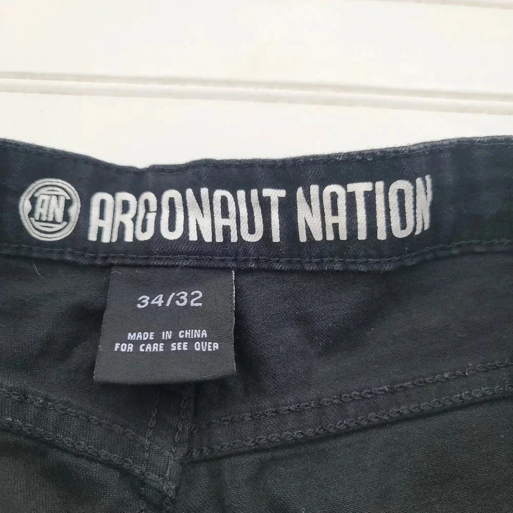Argonaut Nations Men’s Ripped Urban Stretch Skinny Jeans-Black Distressed 34/ 32